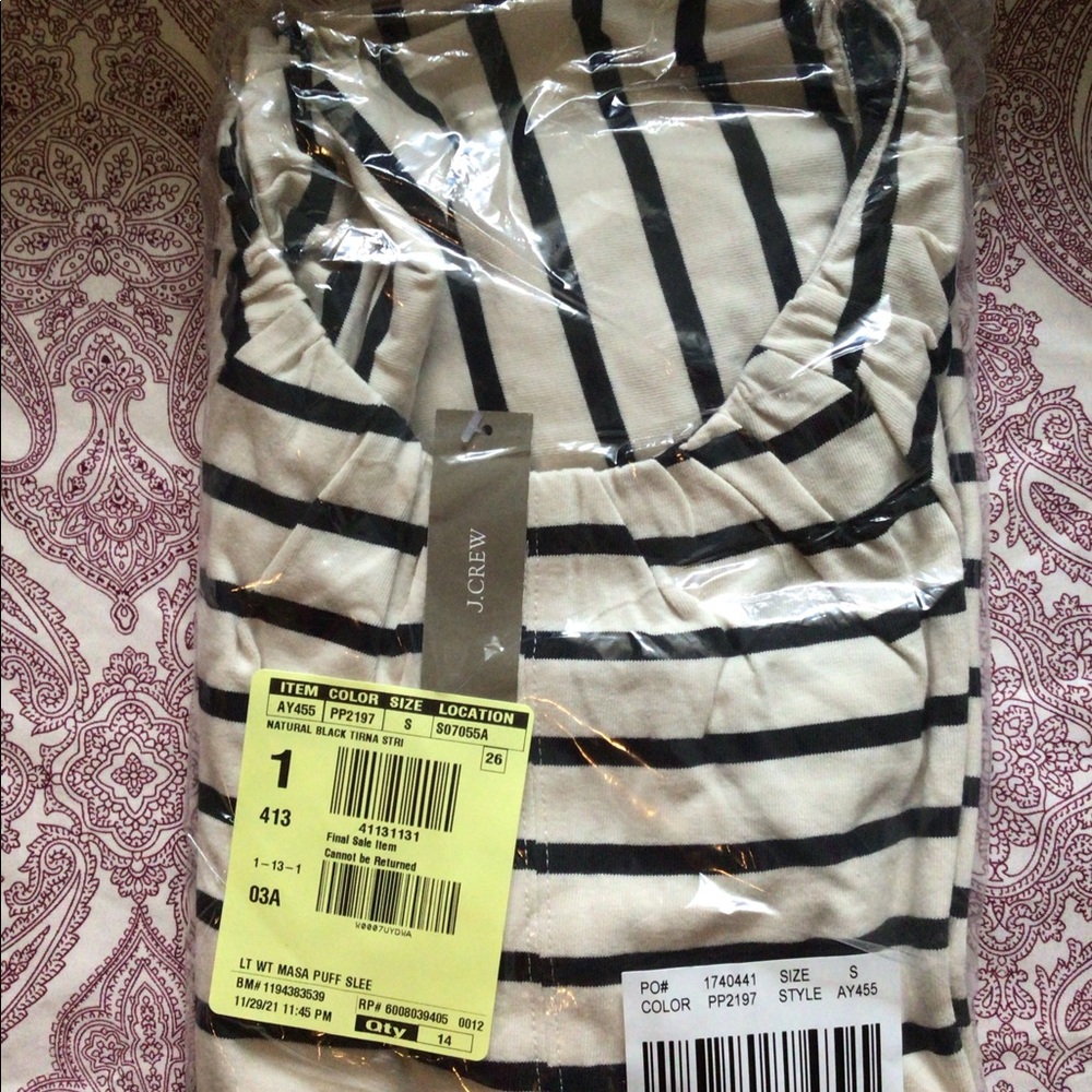 NWT J. Crew Mariner Cloth Puff Sleeve Top - Picture 5 of 7